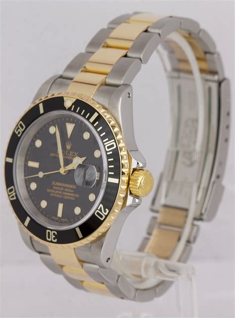 rolex two tone submariner black price|rolex 16613 vs 16613t.